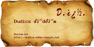 Dudics Ádám névjegykártya